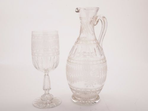 fig 1. Victorian Glass Claret Jug and Goblet, Circa 1890