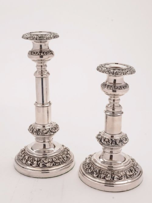 fig 1. Pair of Victorian Telescopic Candlesticks, Circa 1880