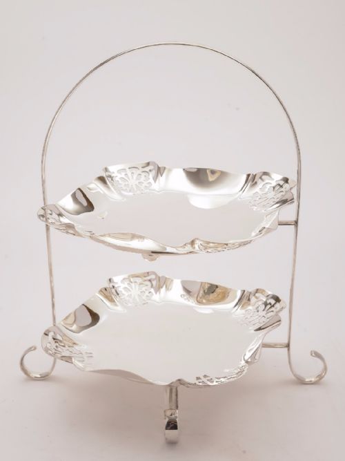 Silver Plated Two Tier Cake Stand, Circa 1920