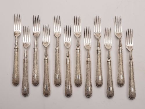 fig 1. Victorian 24 Piece Dessert Set, Circa 1880