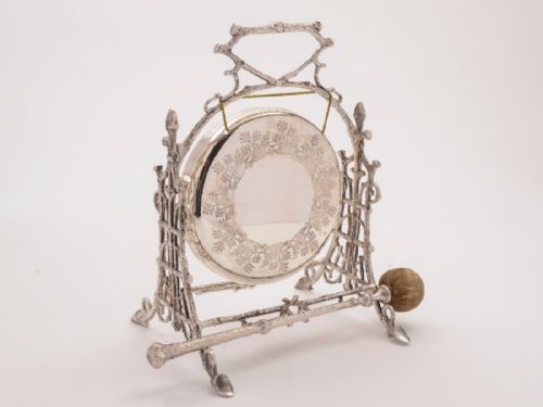 Victorian Silver Plated Dinner Gong, Circa 1890