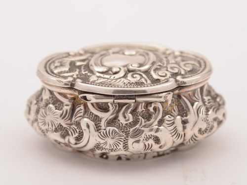 fig 1. Edwardian Silver Pill Box, Birmingham 1902