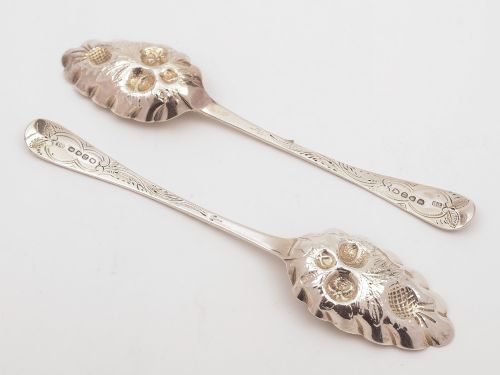 fig 1. Pair of Georgian Silver Berry Spoons, London 1811