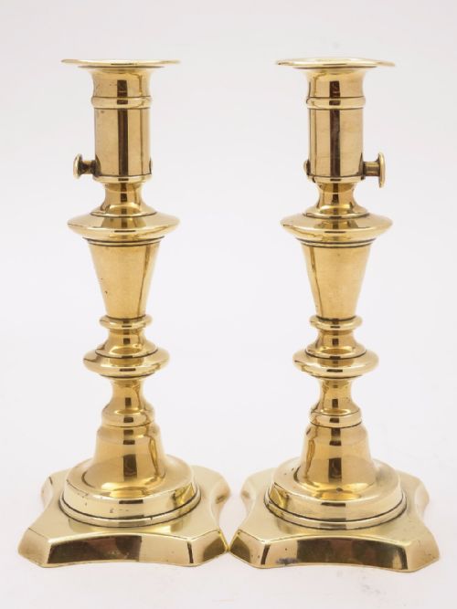 Pair of Rare Victorian Brass Candlesticks, Circa 1880