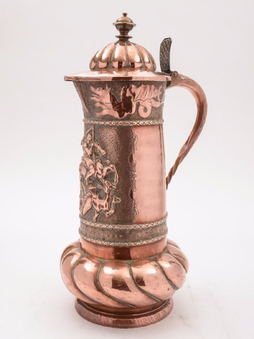 Arts & Crafts Copper Flagon, Circa 1900