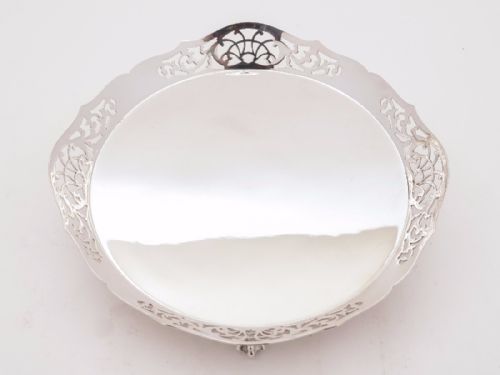 Edwardian Silver Plated Round Gallery Tray, Circa 1905