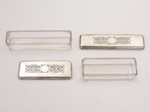 fig 1. Two Matched Georgian Silver Topped Trinket Boxes