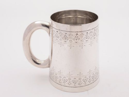 Victorian Silver Pint Tankard, London 1881