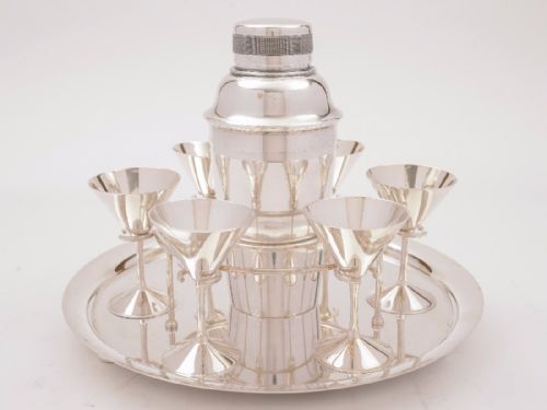 Art Deco Silver Plated Cocktail Set, Circa 1930