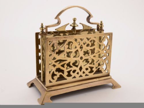 Victorian English Brass Letter Rack, Circa 1890