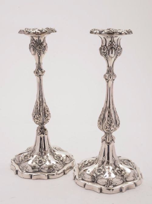 Pair of Victorian Silver Plated Candlesticks, Circa 1880