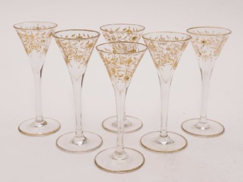 Set of 6 French Liqueur Glasses, Circa 1905