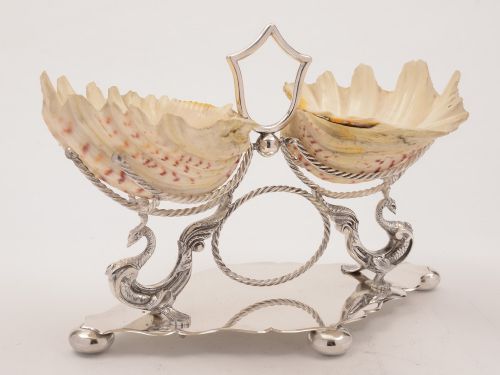 fig 1. Victorian Shell and Silver Plated Centrepiece
