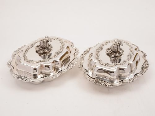 Pair of Victorian Entree Dishes, Circa 1870