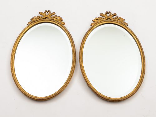 A Pair of French Brass Mirrors, Circa 1910