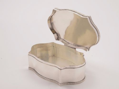 Silver Plated Serpentine Shaped Box, Circa 1920