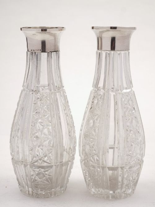 Pair of Estonian Cut Crystal Vases, Circa 1920