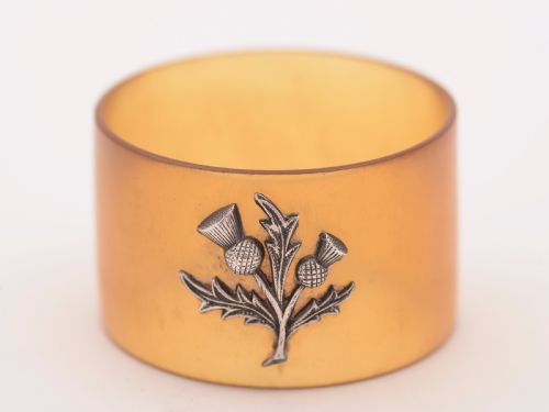 Scottish Horn and Silver Napkin Ring, Circa 1900