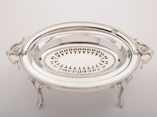 Victorian Silver Plated Rollover Dish, Circa 1890