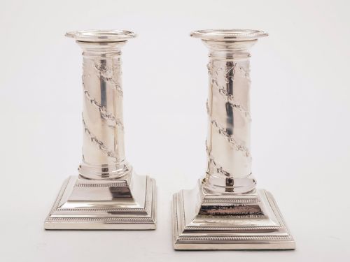 Pair of Small Edwardian Silver Plated Candlesticks, 1902