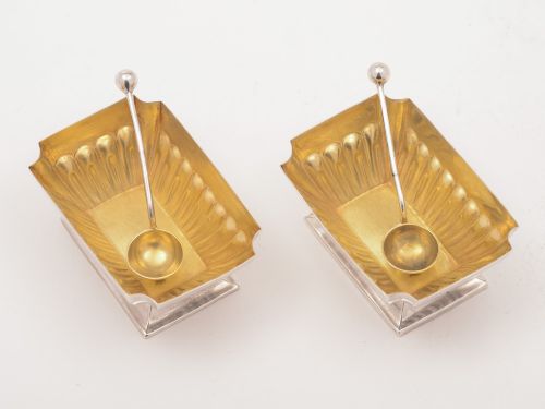 fig 1. Pair of Victorian Silver Salts, Sheffield 1897