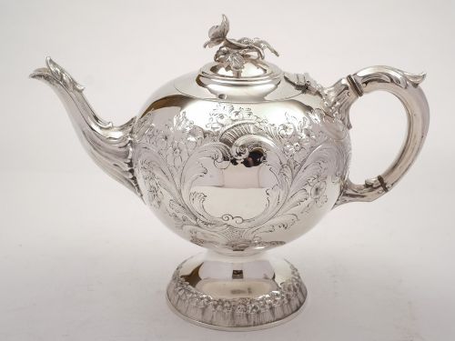 fig 1. Early Victorian Elkington & Co Tea Pot, 1854