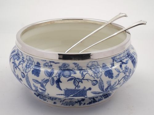 Victorian China Salad Bowl, Circa 1890