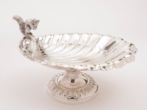 Edwardian Silver Plated Squirrel Nut Dish, Circa 1905
