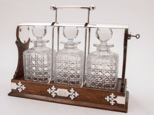 Victorian Three Bottle Tantalus, Circa 1890
