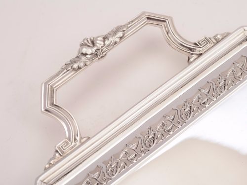fig 1. Edwardian Silver Plated Hexagonal Tray, Circa 1905