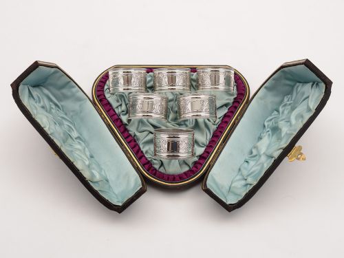 Set of 6 Victorian Napkin Rings, Circa 1880