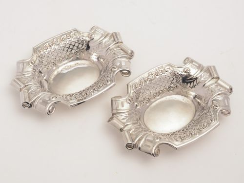 Pair of Edwardian Silver Bon Bon Dishes, Birmingham 1902