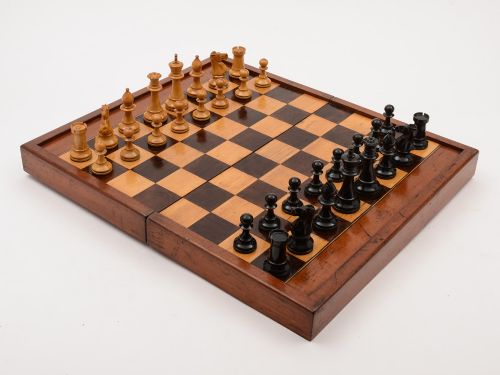 Victorian Chess and Backgammon Games Box, Circa 1880