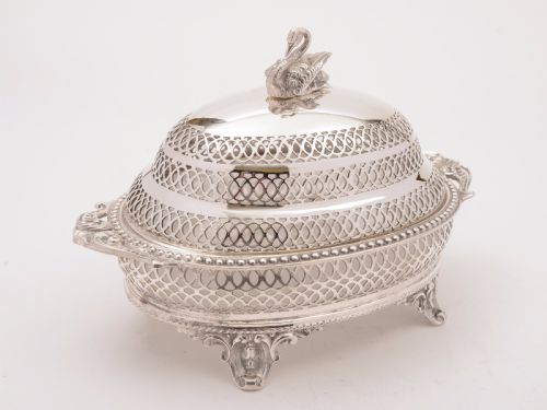 fig 1. Victorian Silver Plated Butter Dish, Circa 1890