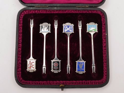 Enamelled Pub Sign Cocktail Sticks, Circa 1930