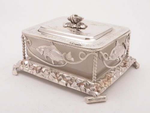 Victorian Novelty Silver Plated Butter Dish, Circa 1880