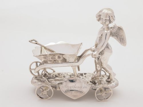 Victorian Cherub Table Salt, Circa 1880