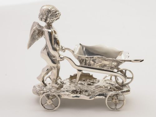 fig 1. Victorian Cherub Table Salt, Circa 1880
