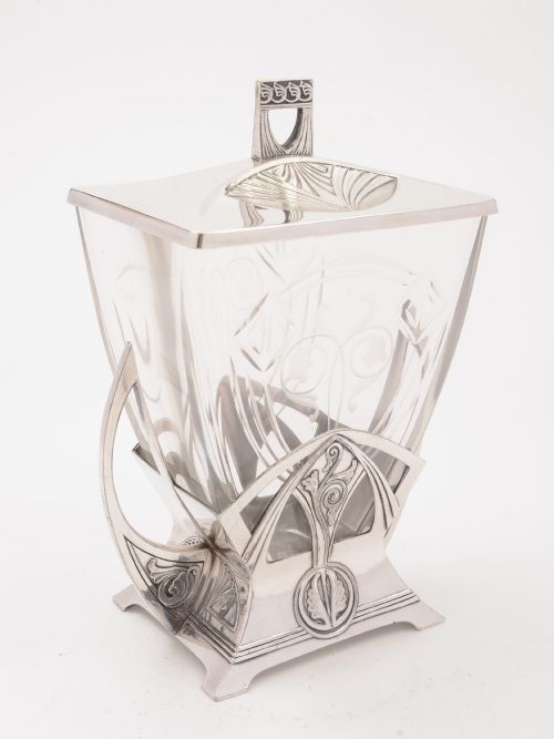 Wmf Secessionist Pewter Biscuit Box, Circa 1900