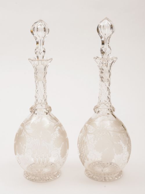 Pair of Edwardian Glass Decanters, Circa 1905