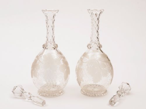 fig 1. Pair of Edwardian Glass Decanters, Circa 1905