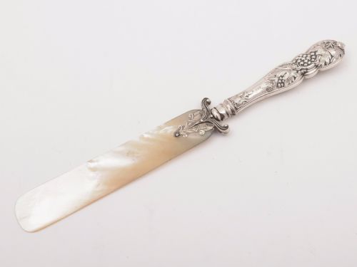 Edwardian Silver Handled and M.o.p Letter Opener, Sheffield 1908