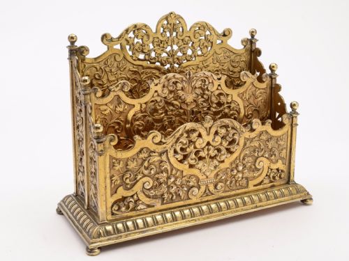 Victorian Brass Letter Rack, Circa 1890