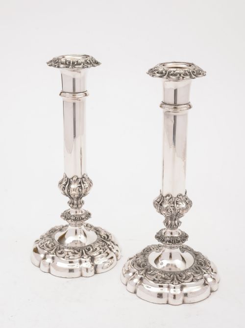 Pair of Victorian Silver Plated Candlesticks, Circa 1880