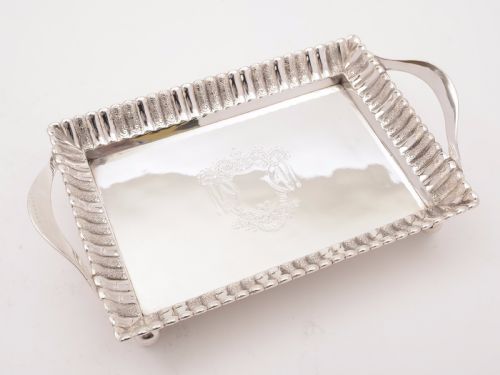 English Victorian Silver Plated Drinks Tray, Circa 1880