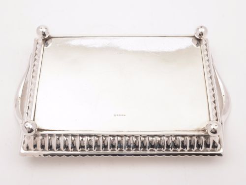 fig 1. English Victorian Silver Plated Drinks Tray, Circa 1880