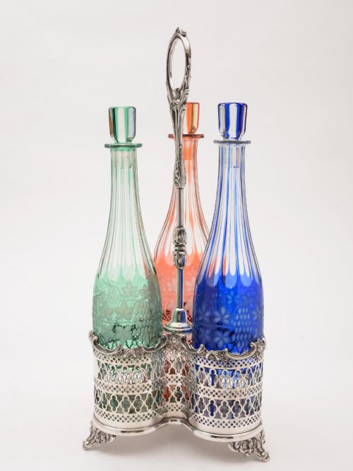 Victorian 3 Bottle Decanter Stand, Circa 1880