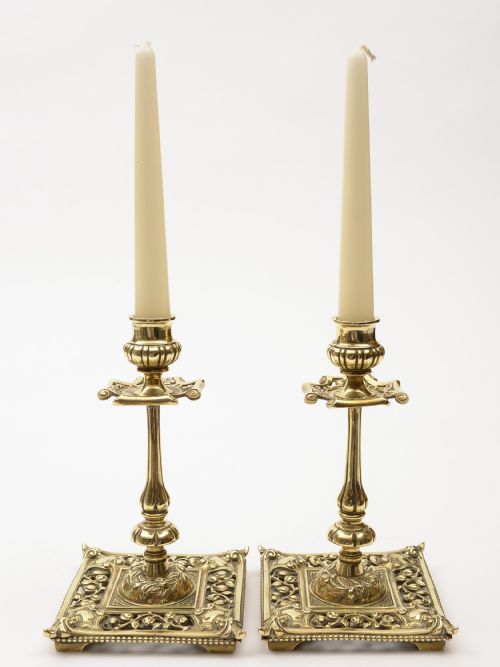 Pair of Victorian Brass Candlesticks, Circa 1890