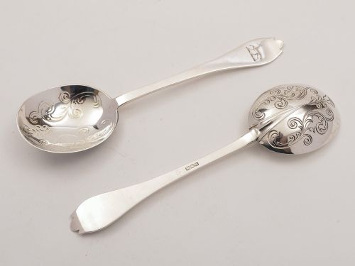 fig 1. Pair of Edwardian Silver Serving Spoons