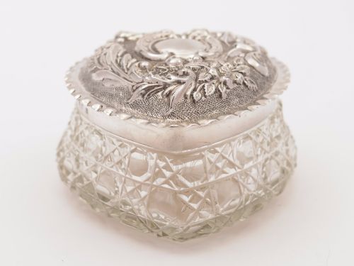 fig 1. Edwardian Sterling Silver Topped Trinket Box